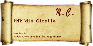 Módis Cicelle névjegykártya